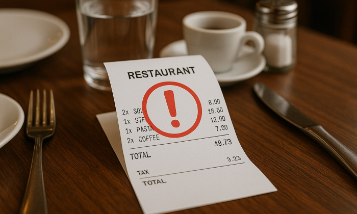Restaurace, tip, placení, trik, peníze